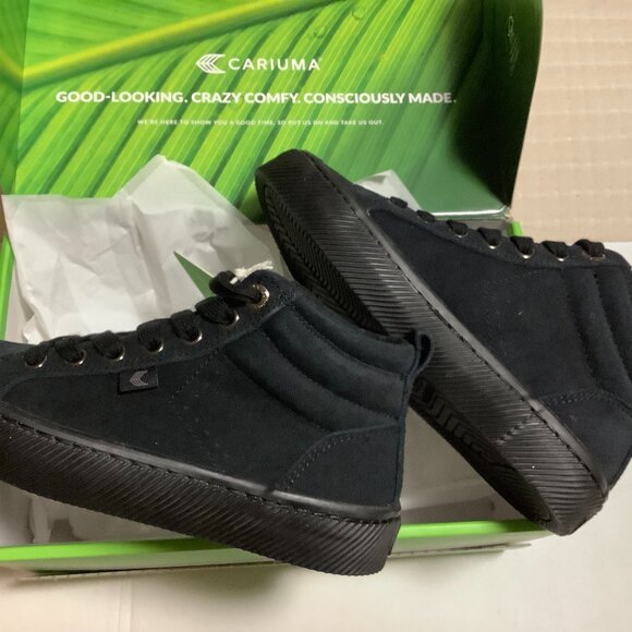 New - never worn! Cariuma OCA High All Black Suede Sneaker, size 5, black - Picture 1 of 9